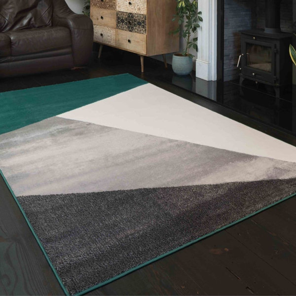 Ebern Designs Deawn Power Loom Green Rug Wayfair.co.uk